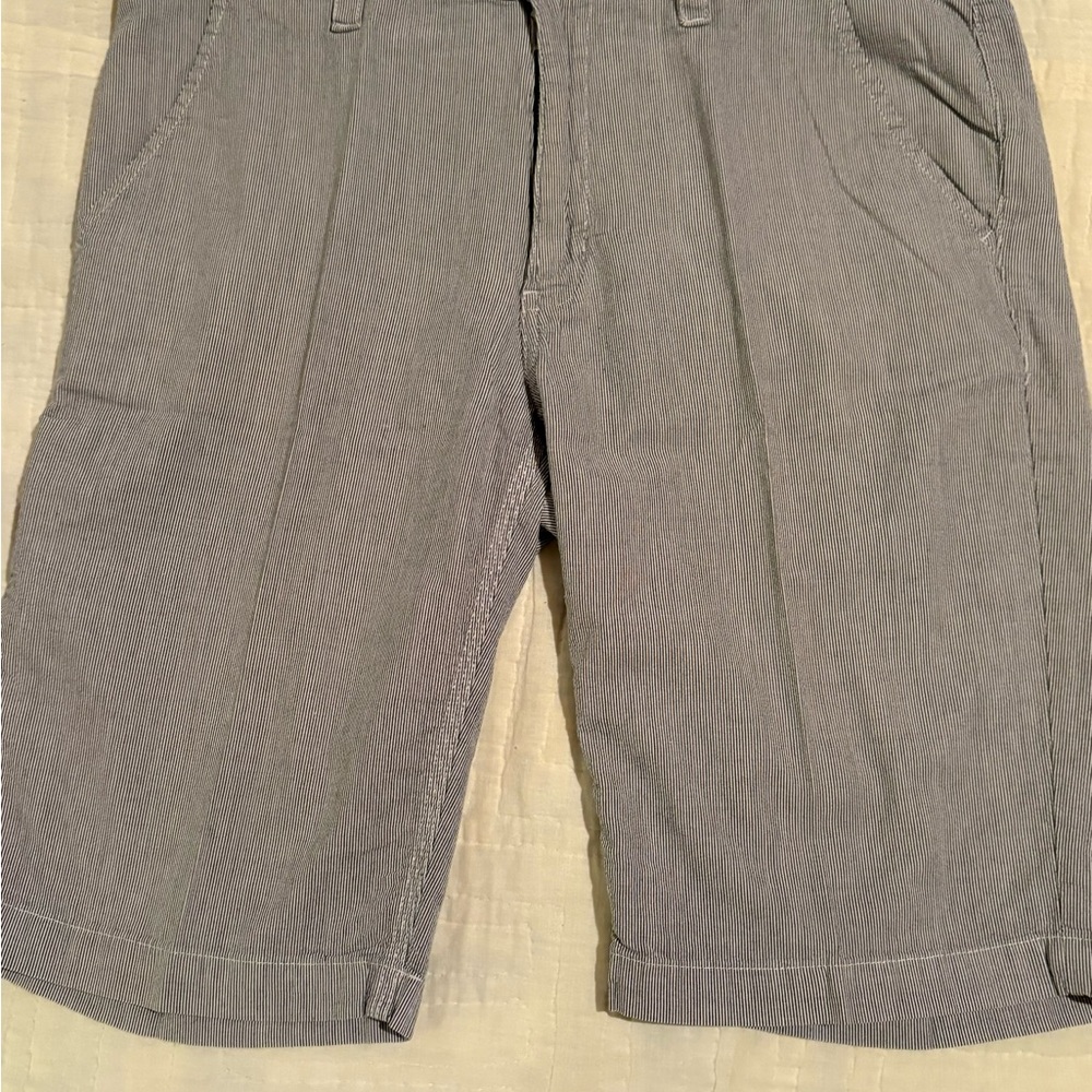 Kenneth Cole Reaction Men's Charcoal Pinstripe Flat Front Shorts